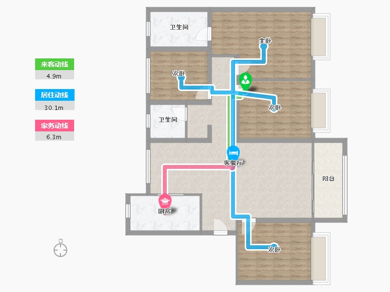 山东省-济南市-地平西棠观樾-125.00-户型库-动静线