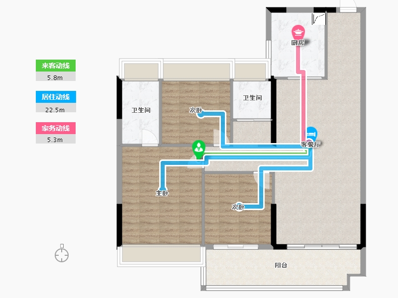 安徽省-淮北市-碧桂园黄金时代-117.00-户型库-动静线