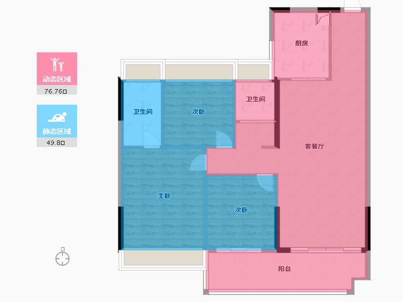 安徽省-淮北市-碧桂园黄金时代-117.00-户型库-动静分区