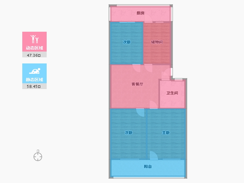 山东省-济南市-实力小区-105.00-户型库-动静分区