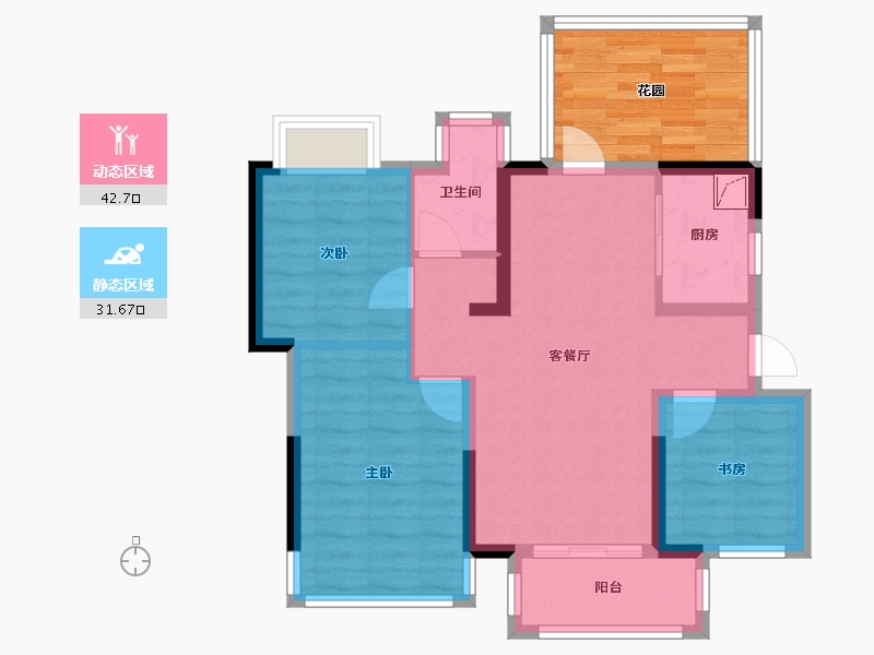 广西壮族自治区-南宁市-华发国宾一号-87.24-户型库-动静分区