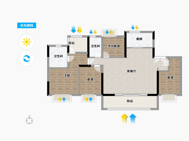 安徽省-合肥市-润城中心-135.00-户型库-采光通风