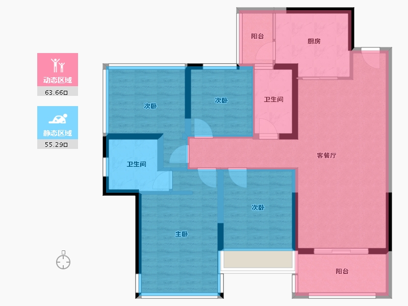 广西壮族自治区-百色市-中迅世纪城-123.00-户型库-动静分区