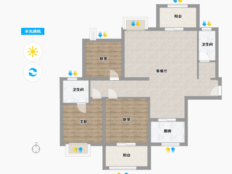 福建省-泉州市-金丘紫金城-94.05-户型库-采光通风