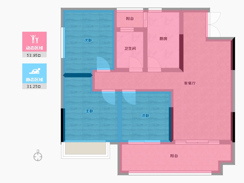 四川省-广元市-凤凰世纪城-84.00-户型库-动静分区