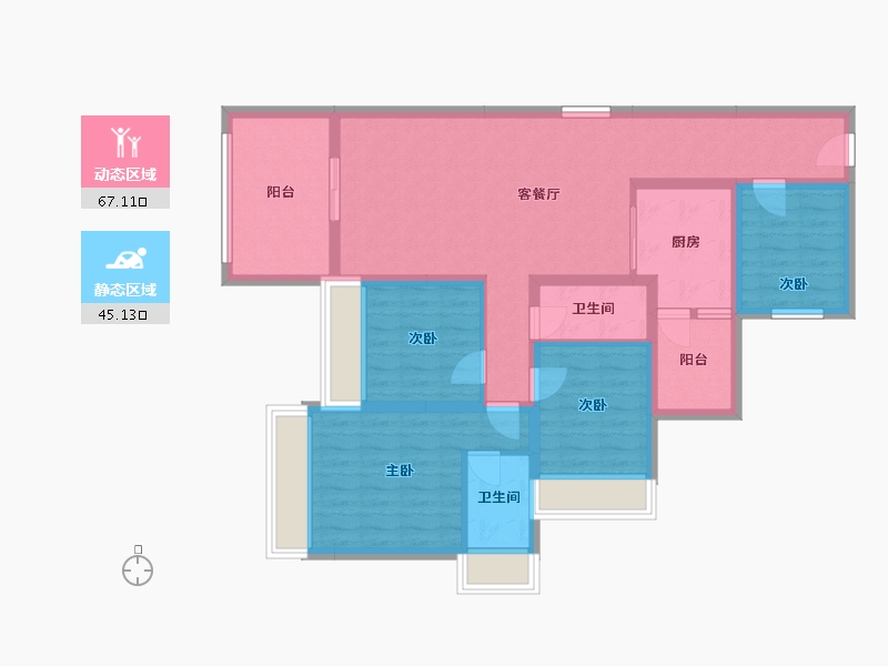 广东省-湛江市-公园一号-98.51-户型库-动静分区