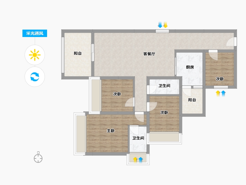 广东省-湛江市-公园一号-98.51-户型库-采光通风