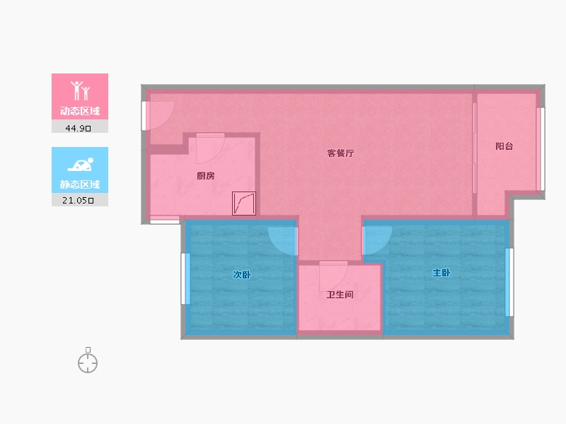 河北省-廊坊市-霸州温泉新都孔雀城·宜园-58.00-户型库-动静分区