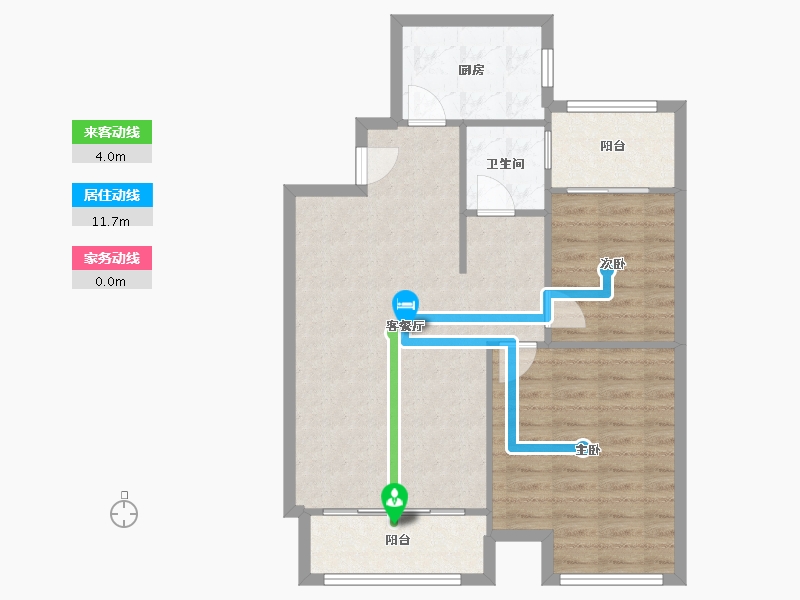 湖南省-长沙市-金凤摊小区-78.00-户型库-动静线