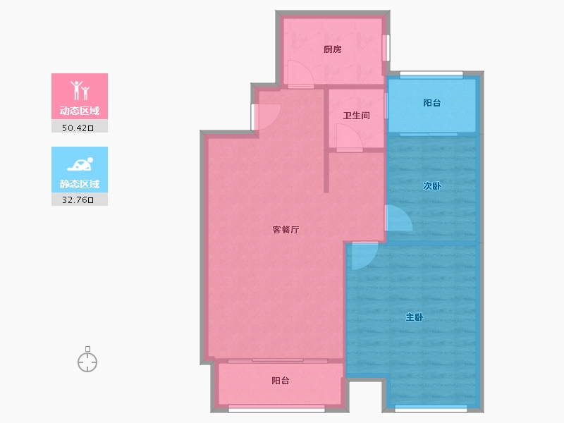 湖南省-长沙市-金凤摊小区-78.00-户型库-动静分区