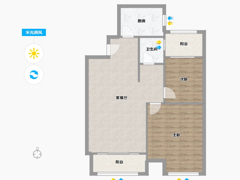 湖南省-长沙市-金凤摊小区-78.00-户型库-采光通风