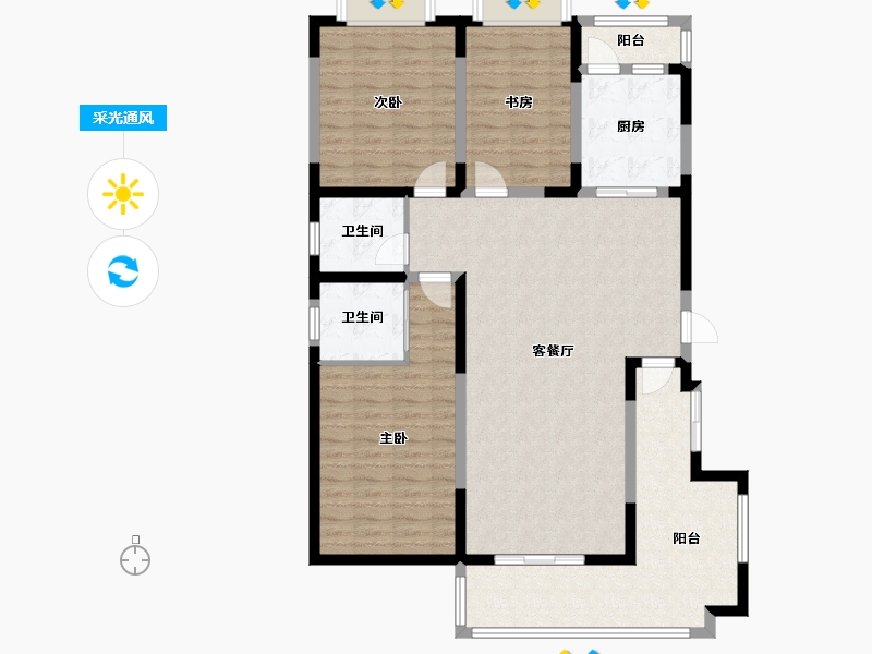 江苏省-南京市-清竹园-120.00-户型库-采光通风