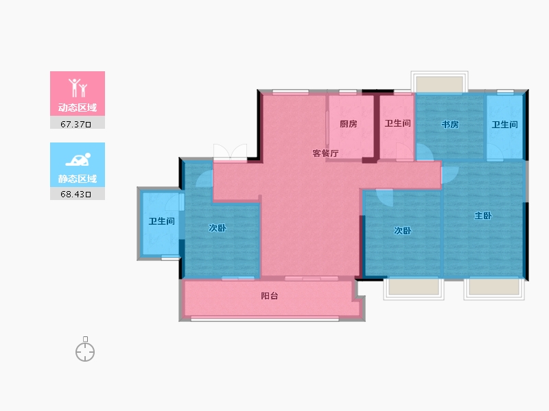 江西省-赣州市-嘉福樾府-123.00-户型库-动静分区