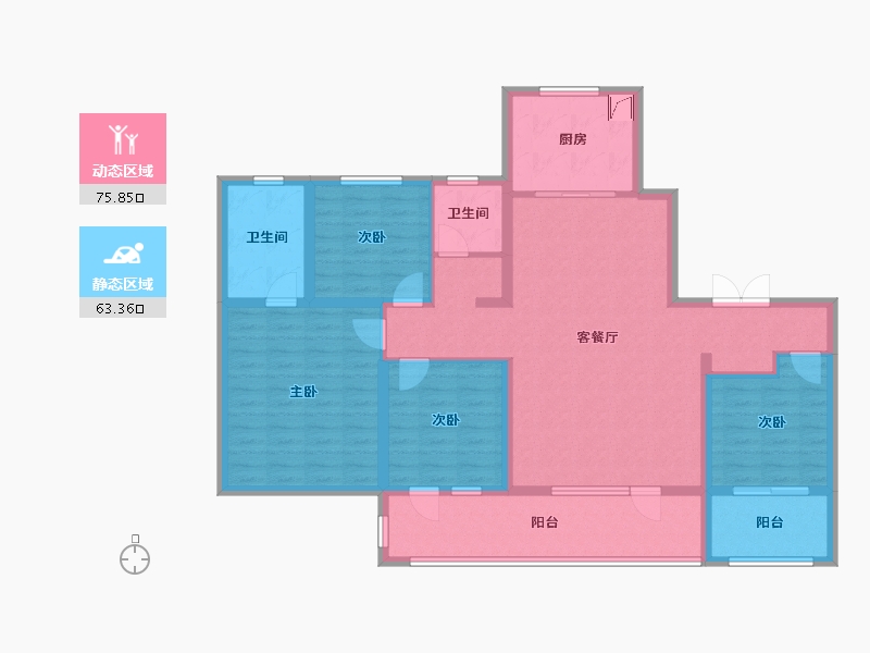 山东省-济南市-银丰玖玺城-124.25-户型库-动静分区