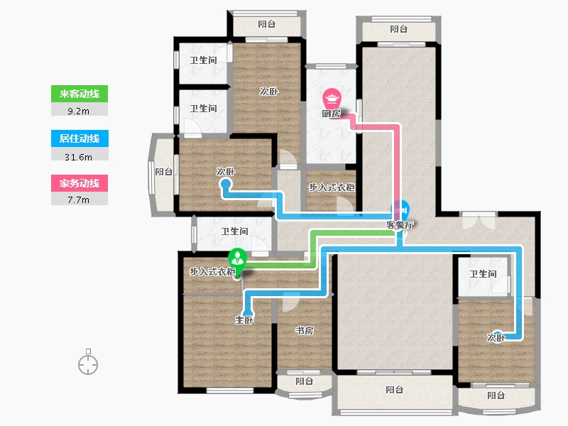 陕西省-渭南市-鸿基紫御观邸-272.00-户型库-动静线