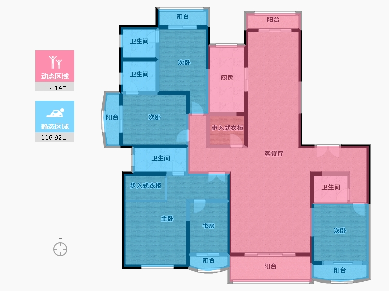 陕西省-渭南市-鸿基紫御观邸-272.00-户型库-动静分区