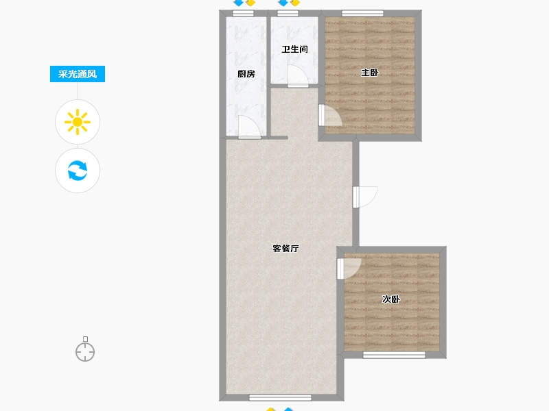 内蒙古自治区-鄂尔多斯市-惠新苑-85.00-户型库-采光通风