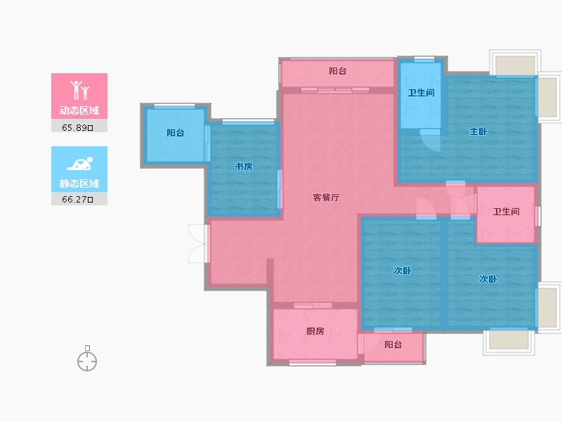 四川省-绵阳市-梓州府-111.95-户型库-动静分区