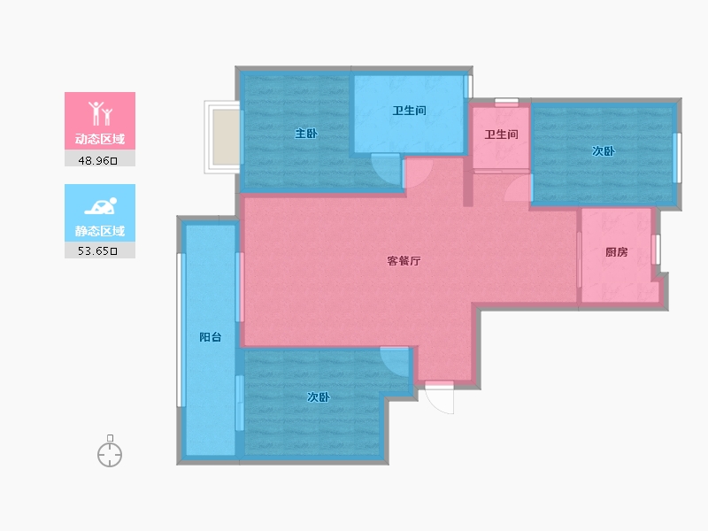 山东省-潍坊市-润诚·外滩华府-101.00-户型库-动静分区