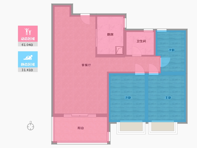 河南省-鹤壁市-银基王府-82.00-户型库-动静分区