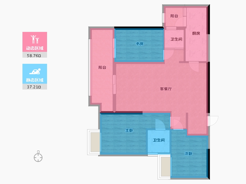 重庆-重庆市-凤凰御府-101.84-户型库-动静分区