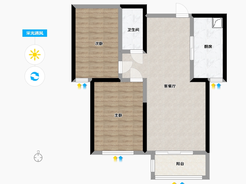 河北省-石家庄市-东古城新村-75.48-户型库-采光通风