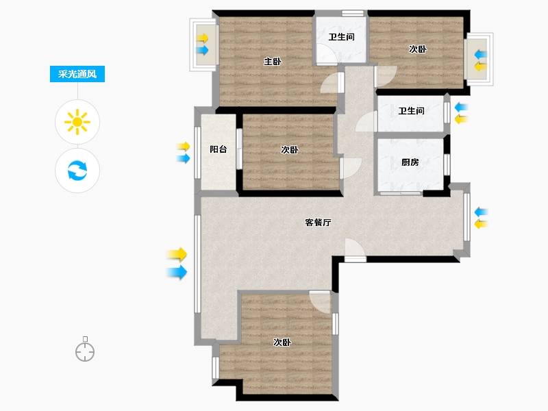 福建省-泉州市-福邸美景-120.00-户型库-采光通风