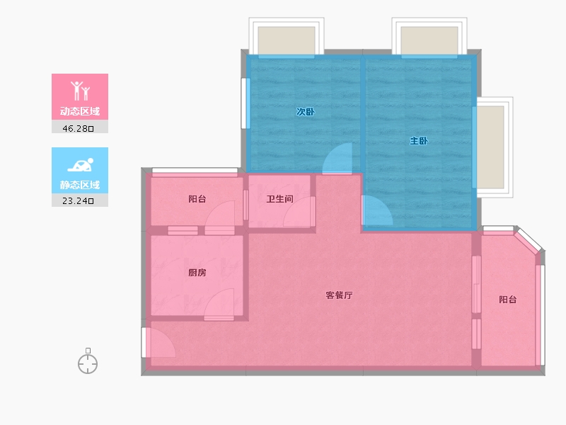 广东省-广州市-龙洞-68.00-户型库-动静分区