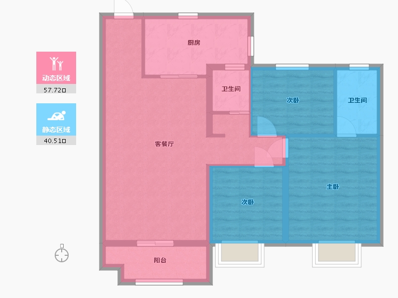 新疆维吾尔自治区-乌鲁木齐市-乌鲁木齐碧桂园-103.00-户型库-动静分区