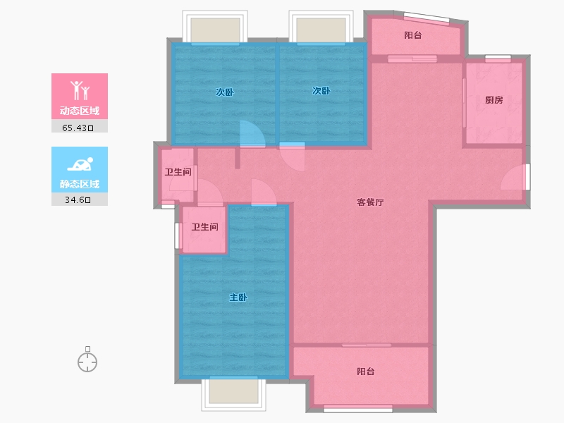 湖北省-宜昌市-江南URD-100.00-户型库-动静分区