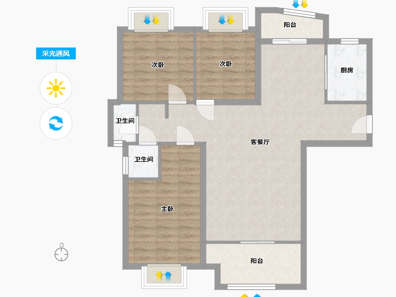 湖北省-宜昌市-江南URD-100.00-户型库-采光通风