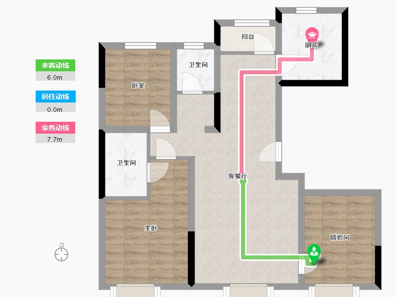 吉林省-长春市-润德华城-96.47-户型库-动静线