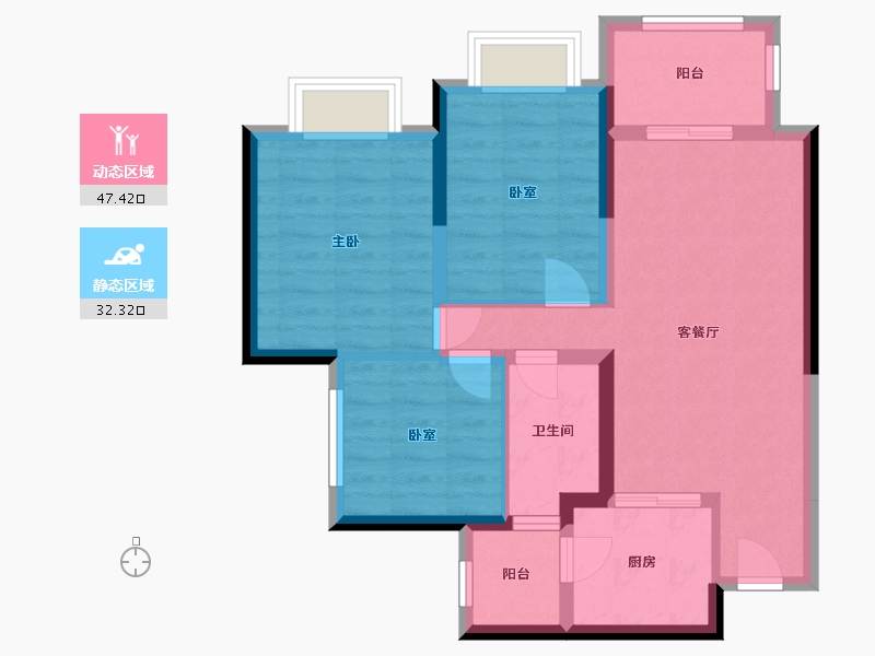 四川省-成都市-招商依云上城二期-93.00-户型库-动静分区