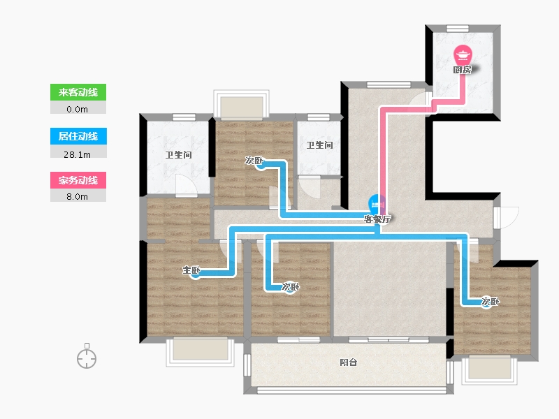 江苏省-南京市-钟山峰景-112.00-户型库-动静线