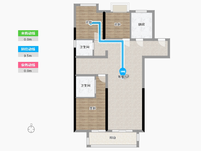 湖南省-长沙市-正荣悦玺-107.02-户型库-动静线