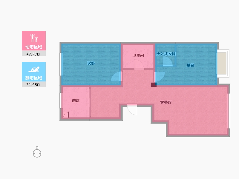 内蒙古自治区-鄂尔多斯市-景丰家园-92.00-户型库-动静分区