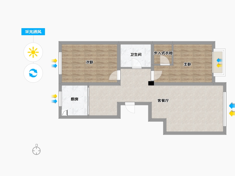 内蒙古自治区-鄂尔多斯市-景丰家园-92.00-户型库-采光通风