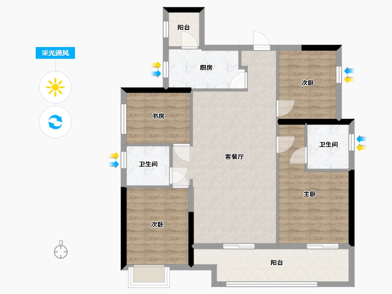 江西省-赣州市-第五大道-102.00-户型库-采光通风