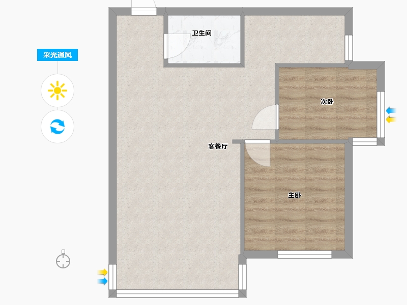 辽宁省-大连市-今都小区-62.00-户型库-采光通风