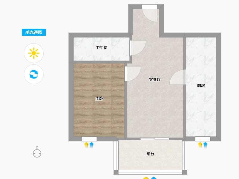 北京-北京市-电子城小区-45.00-户型库-采光通风