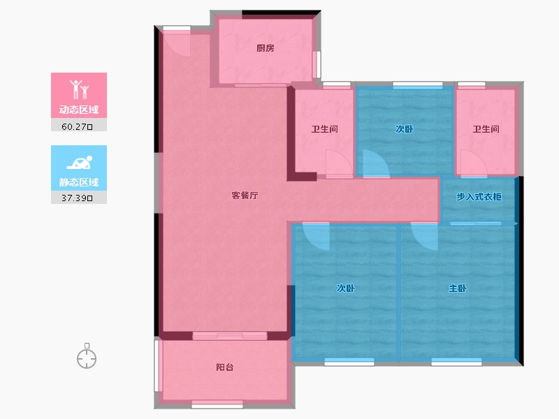 福建省-福州市-世茂璀璨滨江-88.00-户型库-动静分区