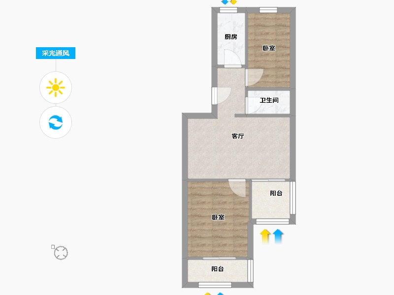 北京-北京市-永泰东里-55.14-户型库-采光通风