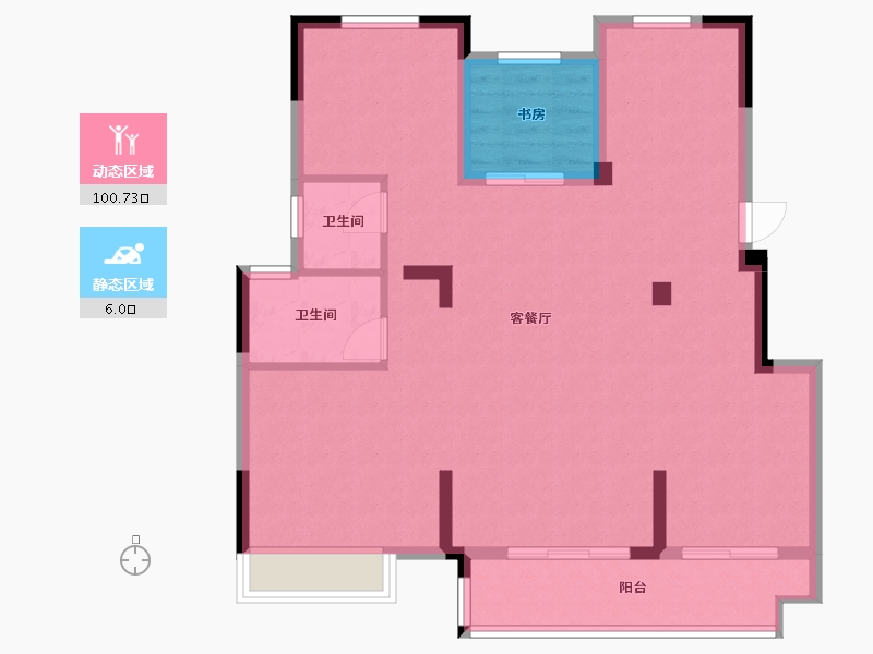 浙江省-嘉兴市-昕悦棠-104.00-户型库-动静分区