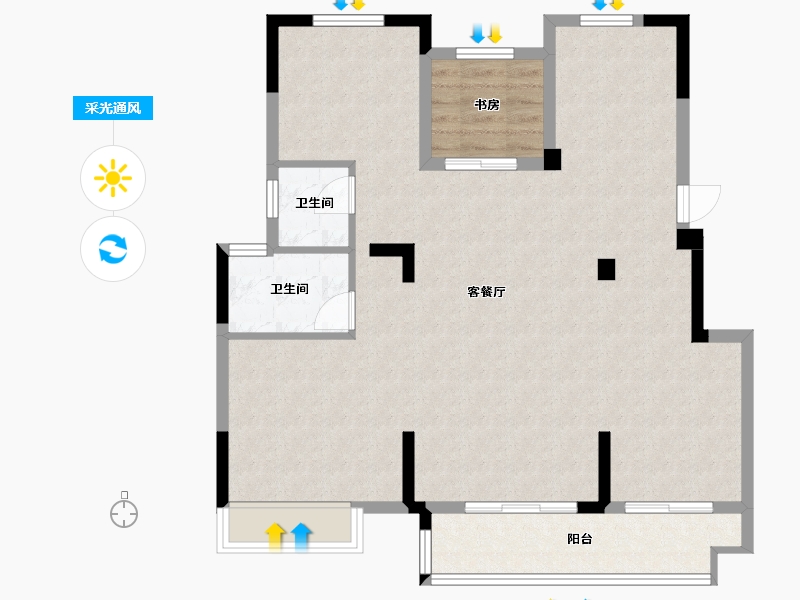 浙江省-嘉兴市-昕悦棠-104.00-户型库-采光通风