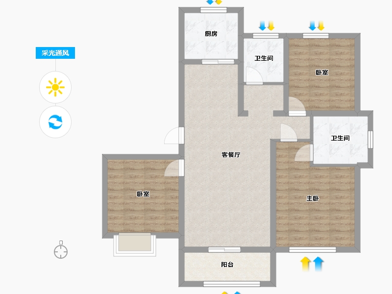 山东省-济宁市-紫麟府-119.00-户型库-采光通风