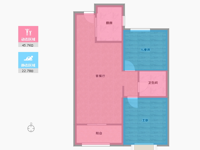 河北省-张家口市-保利中央公园-68.73-户型库-动静分区