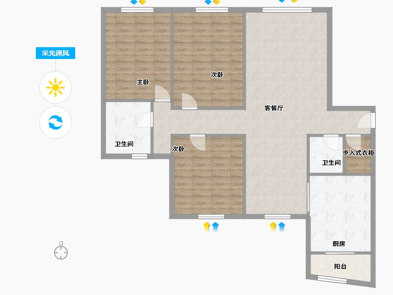 青海省-西宁市-海宏一号-E区-136.60-户型库-采光通风