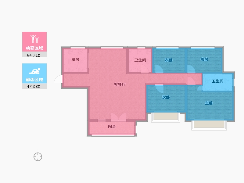 河北省-石家庄市-润江翡丽公馆-100.00-户型库-动静分区