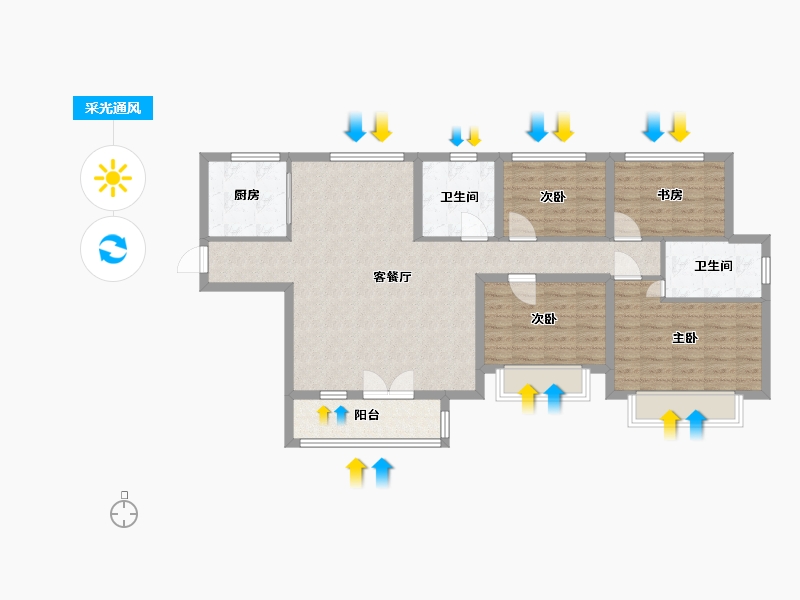 河北省-石家庄市-润江翡丽公馆-100.00-户型库-采光通风