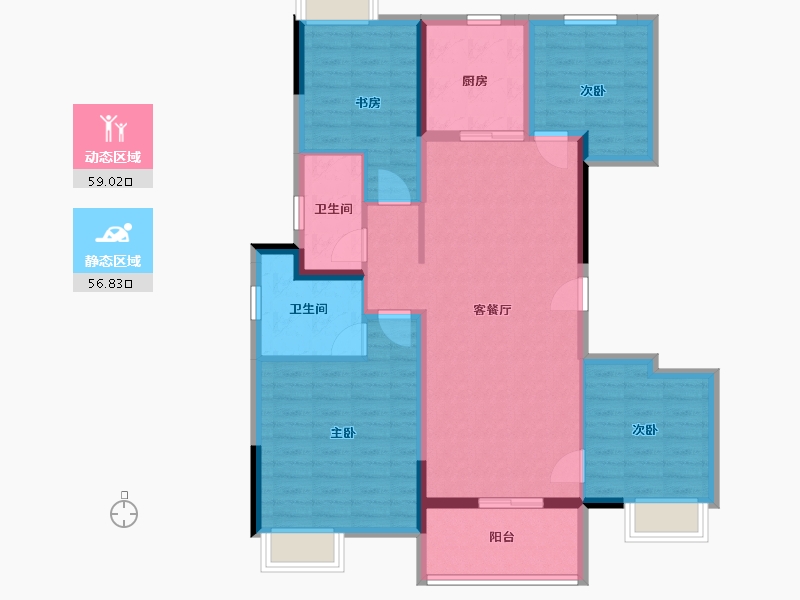 江苏省-苏州市-新澎湃国际社区-103.75-户型库-动静分区